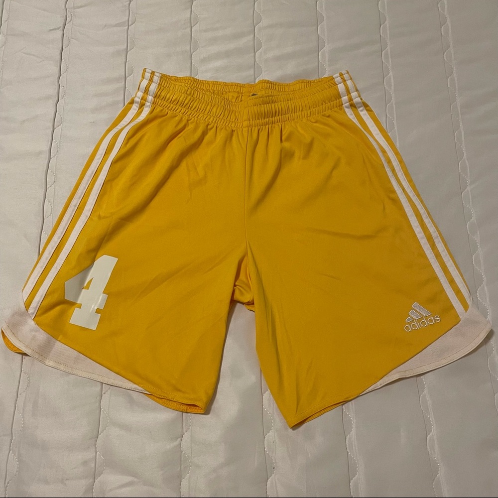 Adidas Yellow Soccer Shorts Size Medium #4 - Picture 2 of 5